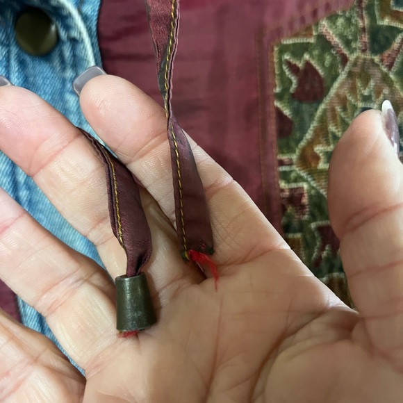 Vintage 80s 90s Two Twenty Denim Tapestry Jeans Coat Jacket Small - Picture 7 of 12